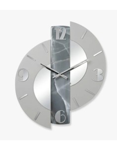 Orologio da parete Spike 50x58 cm in legno laccato grigio, numeri a specchio | Artidea -ARTIDEA