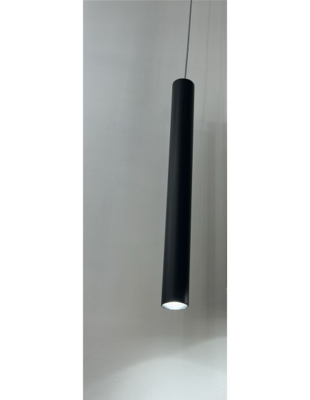 Lampada a sospensione Round cilindrica Ø 4 cm in metallo nero, GU10 | Top Light -TOP LIGHT