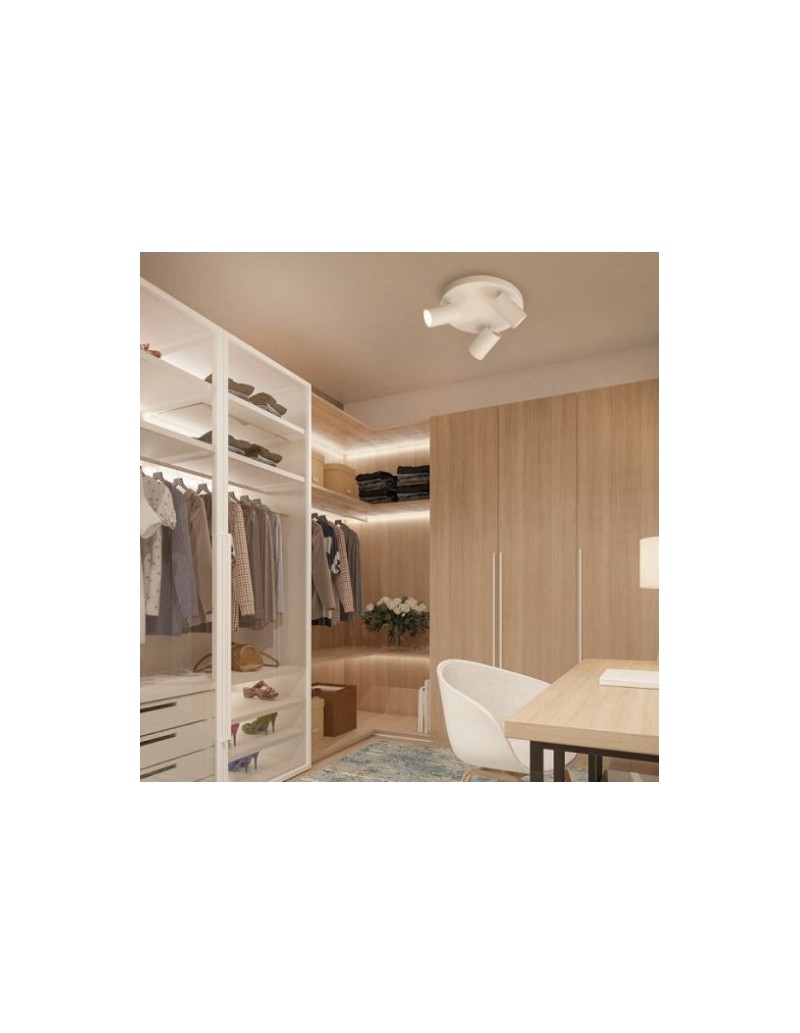 Plafoniera Ø 25 cm con 3 faretti orientabili in bianco, GU10 | Mantra -MANTRA