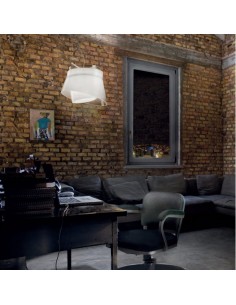 Lampada a sospensione Aria Ø 35 cm in vetro di Murano bianco su anello, E27 | Vistosi -VISTOSI 2