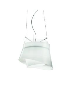 Lampada a sospensione Aria Ø 35 cm in vetro di Murano bianco su anello, E27 | Vistosi -VISTOSI