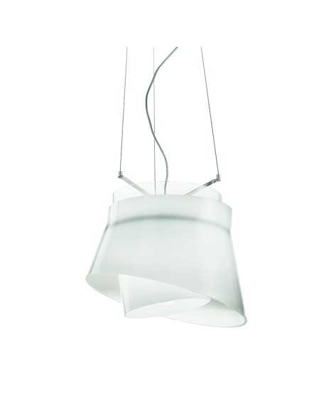 Lampada a sospensione Aria Ø 35 cm in vetro di Murano bianco su anello, E27 | Vistosi -VISTOSI