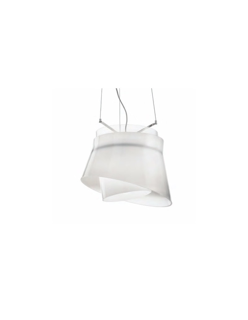 Lampada a sospensione Aria Ø 35 cm in vetro di Murano bianco su anello, E27 | Vistosi -VISTOSI