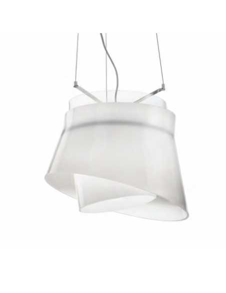 Lampada a sospensione Aria Ø 35 cm in vetro di Murano bianco su anello, E27 | Vistosi -VISTOSI
