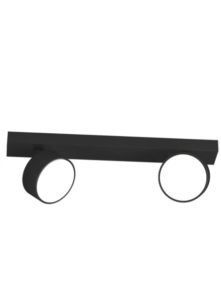 Binario Edra con 2 faretti orientabili in metallo verniciato nero, 34 cm, IP20 | Top Light -TOP LIGHT
