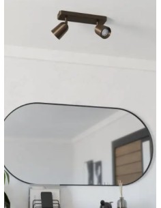 Barra da soffitto Camaldoli con 2 faretti orientabili in bronzo scuro, GU10 | Eglo -EGLO