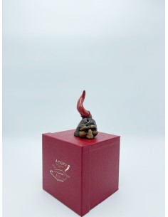 Corno rosso con maschera di Pulcinella, ceramica dipinta a mano H 11 cm | A Ciort -A CIORT