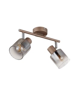 Faretto Walton su barra in metallo caffè opaco e vetro rigato fumé, E14 | Globo Lighting -GLOBO LIGHTING
