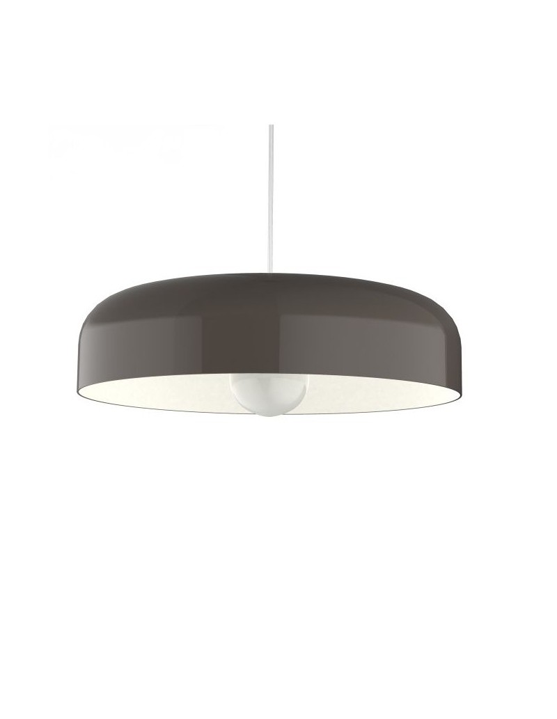 Lampada a sospensione Tuzzi Ø 50 in metallo lucido bicolore tortora e bianco, E27 | Lumicom -LUMICOM