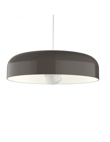 Lampada a sospensione Tuzzi Ø 50 in metallo lucido bicolore tortora e bianco, E27 | Lumicom -LUMICOM