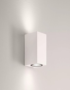 Applique da esterno Ischia a biemissione in alluminio bianco, 2 GU10, IP54 | Affralux -AFFRALUX