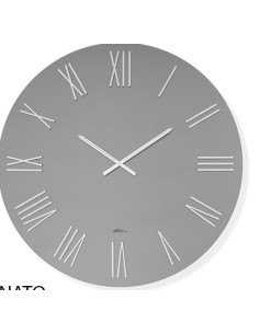 Orologio da parete Mirian Ø 60 cm in vetro fumè specchiato, numeri argento e lancette cromo | Abitarte -ABITARTE 2