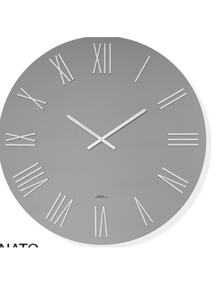 Orologio da parete Mirian Ø 60 cm in vetro fumè specchiato, numeri argento e lancette cromo | Abitarte -ABITARTE