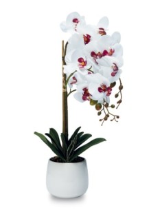 Orchidea artificiale a tre rami con vaso Flowers in PEVA multicolor, 11 x 55 cm | Henriette -HENRIETTE 2