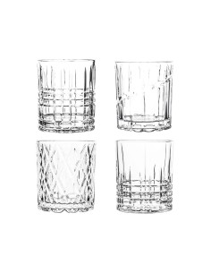 Set 4 bicchieri Mulinello da whisky con trottola in vetro, 33 cl | Brandani -BRANDANI