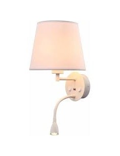 Applique bianca con paralume e LED da lettura | Mantra -MANTRA