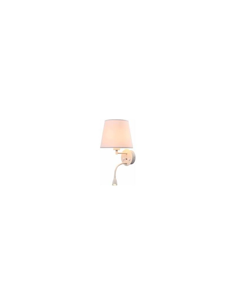 Applique bianca con paralume e LED da lettura | Mantra -MANTRA