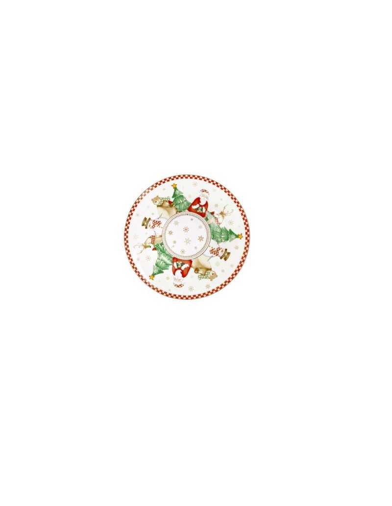 Racconti piatto panettone natalizio in porcellana Ø 31 cm | Brandani -BRANDANI