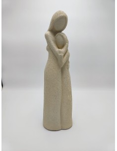 Statua Maternità in ceramica effetto cemento tortora chiaro, H 36 cm | Petite Fantasie -PETITE FANTASIE