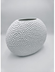 Vaso slim ovale Mille Bolle 40 cm in ceramica bianca | Petite Fantasie -PETITE FANTASIE