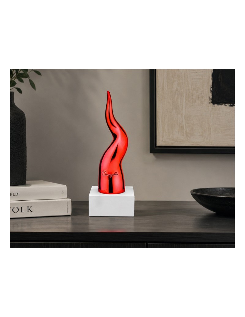 Corno portafortuna bianco e rosso con scatola