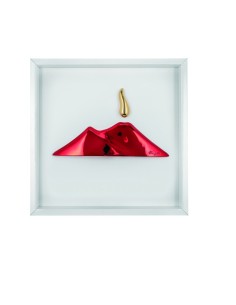 Quadretto Vesuvio bianco e rosso in MDF 17,5 cm, scatola intestata | Bongelli Preziosi -BONGELLI PREZIOSI