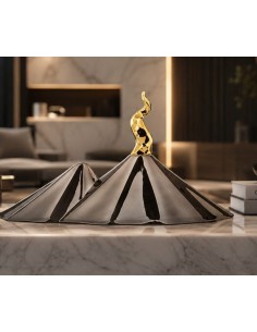 Scultura Vesuvio canna di fucile con corno oro in MDF, H 17 cm, scatola | Bongelli Preziosi -BONGELLI PREZIOSI