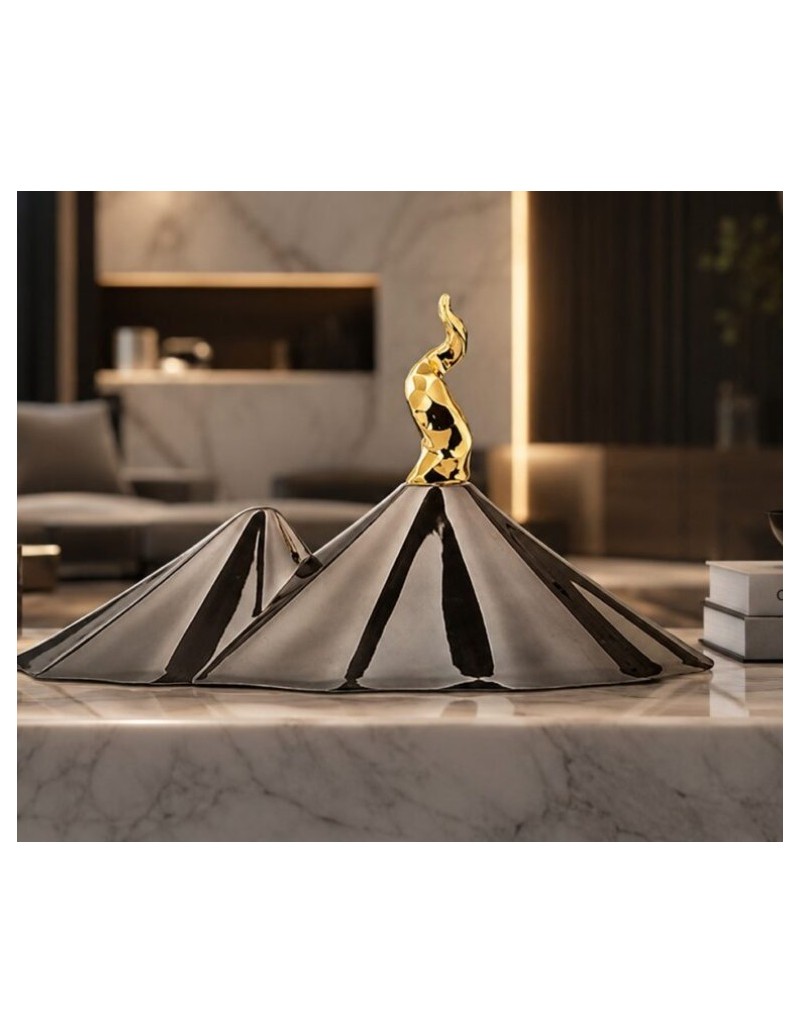 Scultura vesuvio canna da fucile con corno oro completa di scatola -BONGELLI PREZIOSI