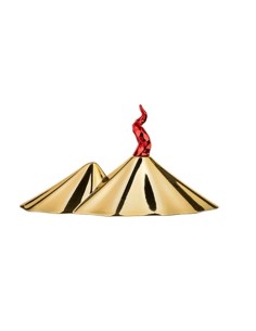 Scultura Vesuvio oro con corno rosso in MDF, H 17 cm, con scatola | Bongelli Preziosi -BONGELLI PREZIOSI