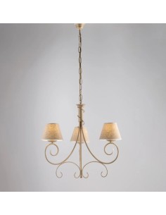 Lampadario Vienna 3 luci in ferro laccato avorio e oro, Ø 52 cm, E14 | Bonetti Illumina -BONETTI ILLUMINA 2