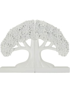 Fermalibri albero in poliresina bianca, stile minimal, 23,5 x 8 x 18 cm | Mauro Ferretti -MAURO FERRETTI 2