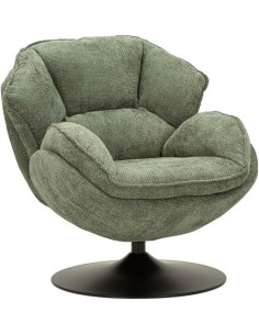 Poltrona girevole Amburgo verde in stile retrò, 85 x 80 x 81 cm | Mauro Ferretti -MAURO FERRETTI