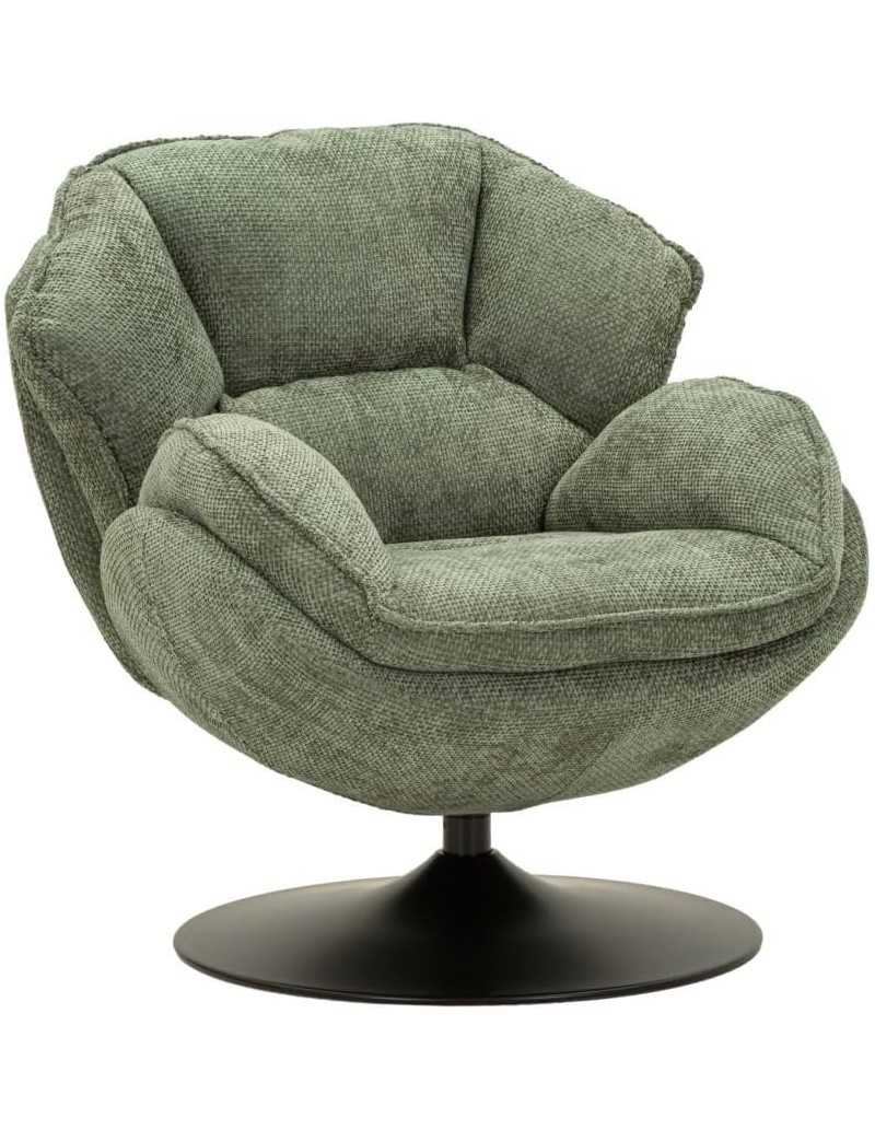 Poltrona girevole Amburgo verde in stile retrò, 85 x 80 x 81 cm | Mauro Ferretti -MAURO FERRETTI
