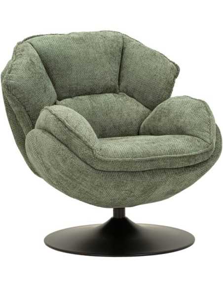 Poltrona girevole Amburgo verde in stile retrò, 85 x 80 x 81 cm | Mauro Ferretti -MAURO FERRETTI