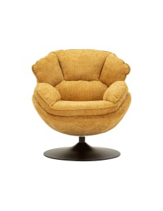 Poltrona girevole Amburgo senape in stile retrò, 85 x 80 x 81 cm | Mauro Ferretti -MAURO FERRETTI