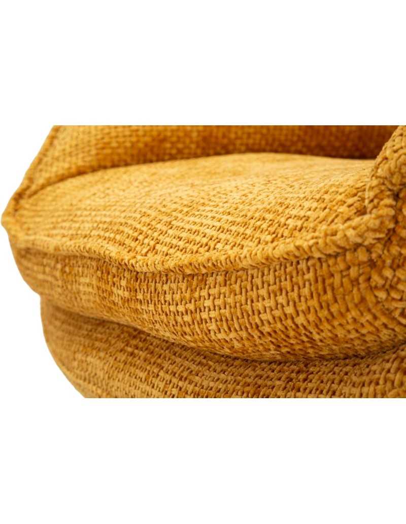 Poltrona girevole Amburgo senape in stile retrò, 85 x 80 x 81 cm | Mauro Ferretti -MAURO FERRETTI
