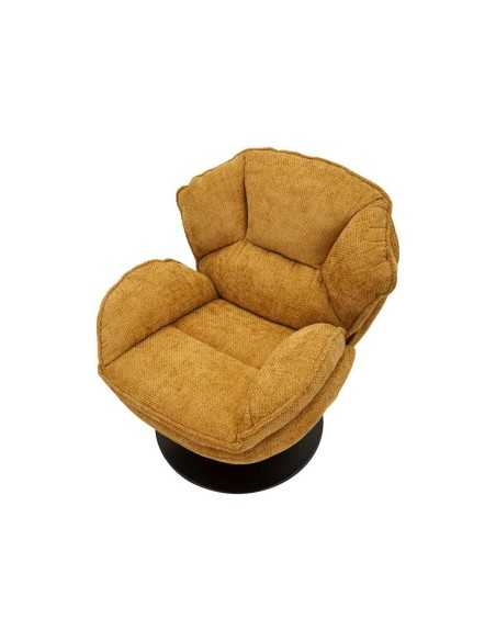 Poltrona girevole Amburgo senape in stile retrò, 85 x 80 x 81 cm | Mauro Ferretti -MAURO FERRETTI