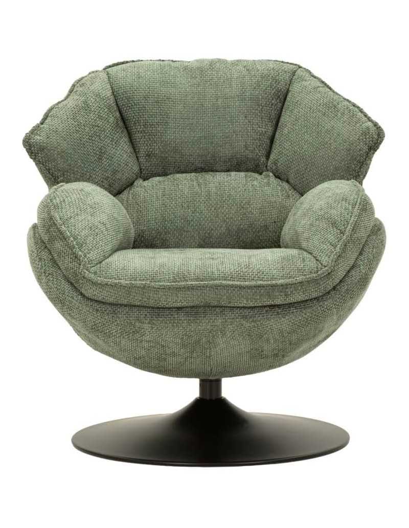Poltrona girevole Amburgo verde in stile retrò, 85 x 80 x 81 cm | Mauro Ferretti -MAURO FERRETTI
