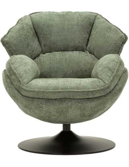 Poltrona girevole Amburgo verde in stile retrò, 85 x 80 x 81 cm | Mauro Ferretti -MAURO FERRETTI