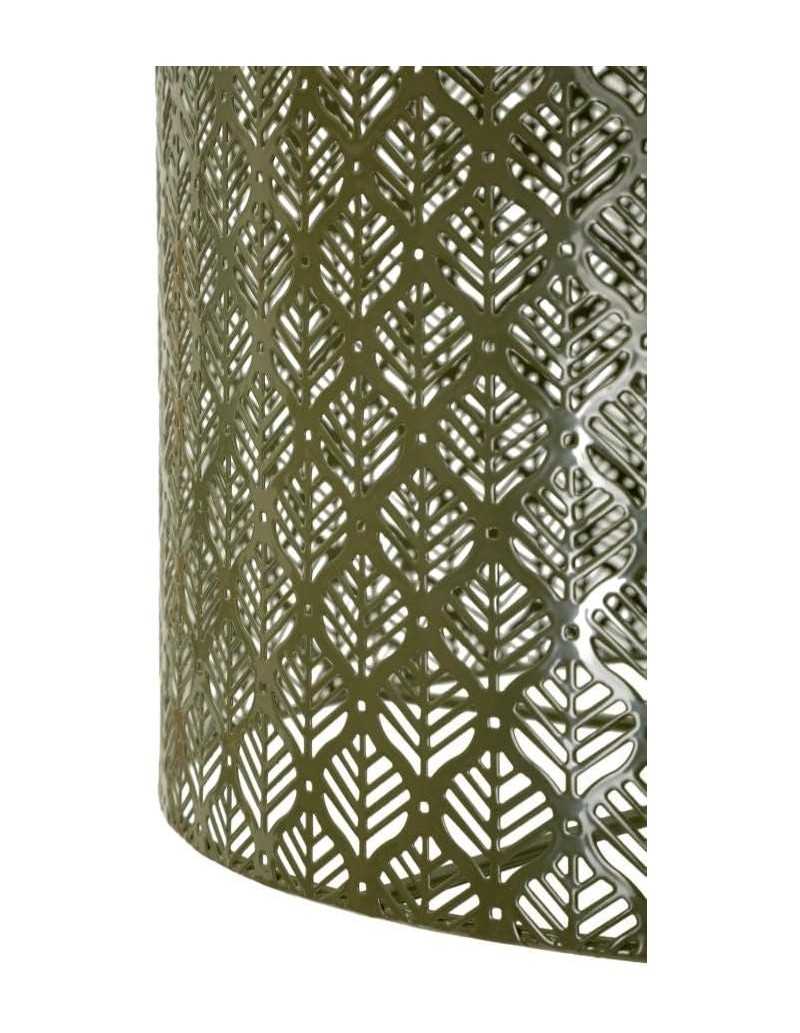 Lampada da terra verde in metallo, paralume intagliato, 33x33x160 cm | Mauro Ferretti -MAURO FERRETTI