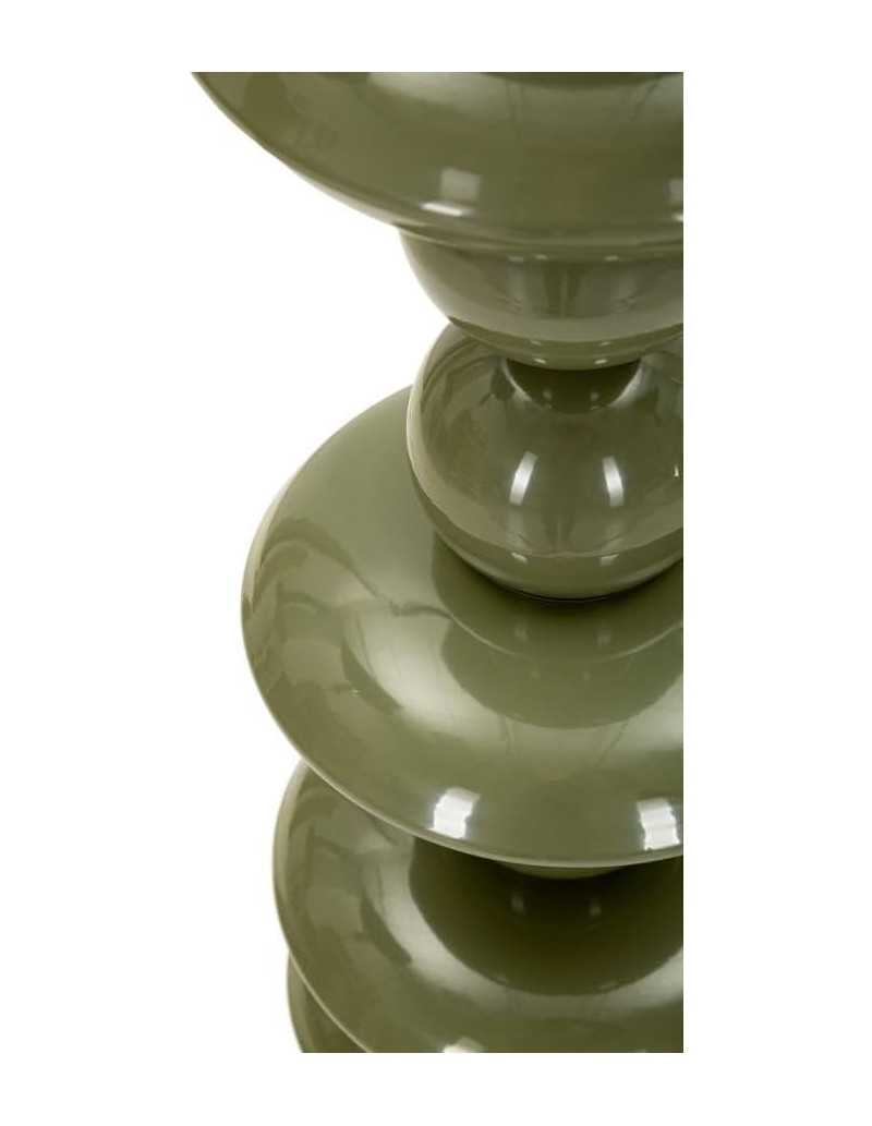 Lampada da terra verde in metallo, paralume intagliato, 33x33x160 cm | Mauro Ferretti -MAURO FERRETTI