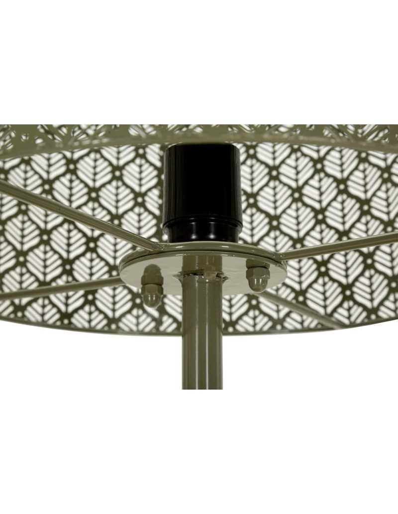 Lampada da terra verde in metallo, paralume intagliato, 33x33x160 cm | Mauro Ferretti -MAURO FERRETTI