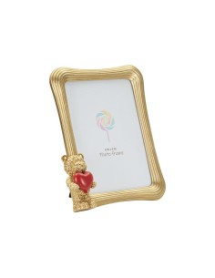 Cornice portafoto Bear oro con orsetto e cuore rosso, foto 15x20 cm | Mauro Ferretti -MAURO FERRETTI 2