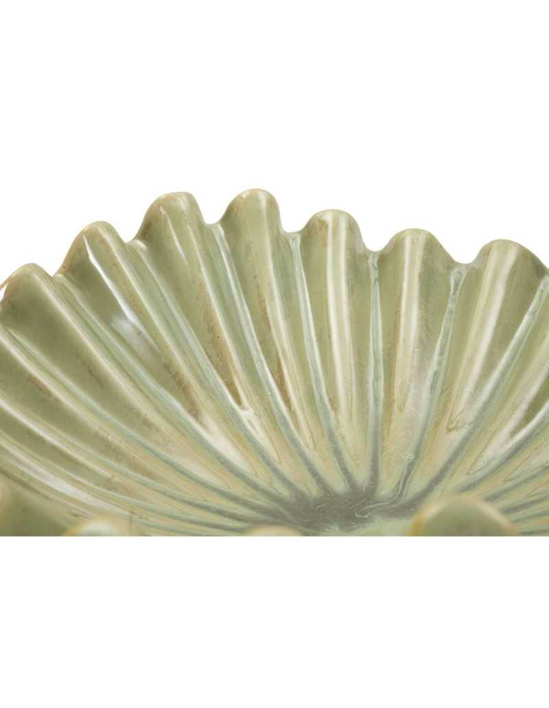 Centrotavola e Svuotatasche Venice in ceramica verde effetto vetro soffiato, Ø 40 cm | Mauro Ferretti -MAURO FERRETTI