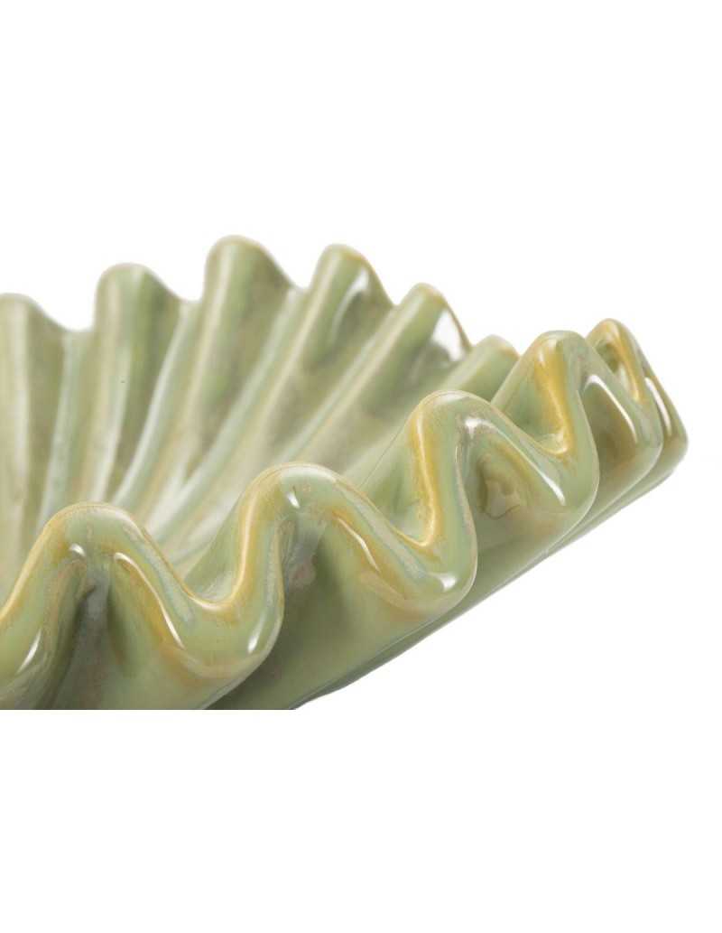 Centrotavola e Svuotatasche Venice in ceramica verde effetto vetro soffiato, Ø 40 cm | Mauro Ferretti -MAURO FERRETTI