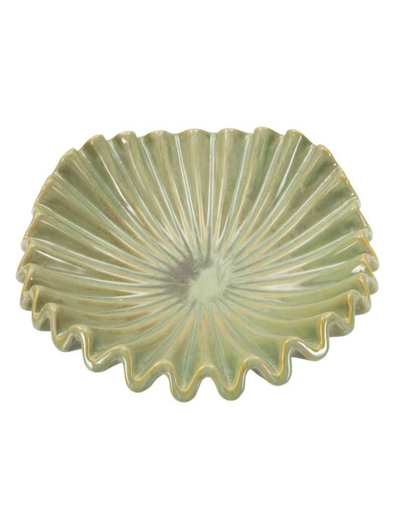 Centrotavola e Svuotatasche Venice in ceramica verde effetto vetro soffiato, Ø 40 cm | Mauro Ferretti -MAURO FERRETTI