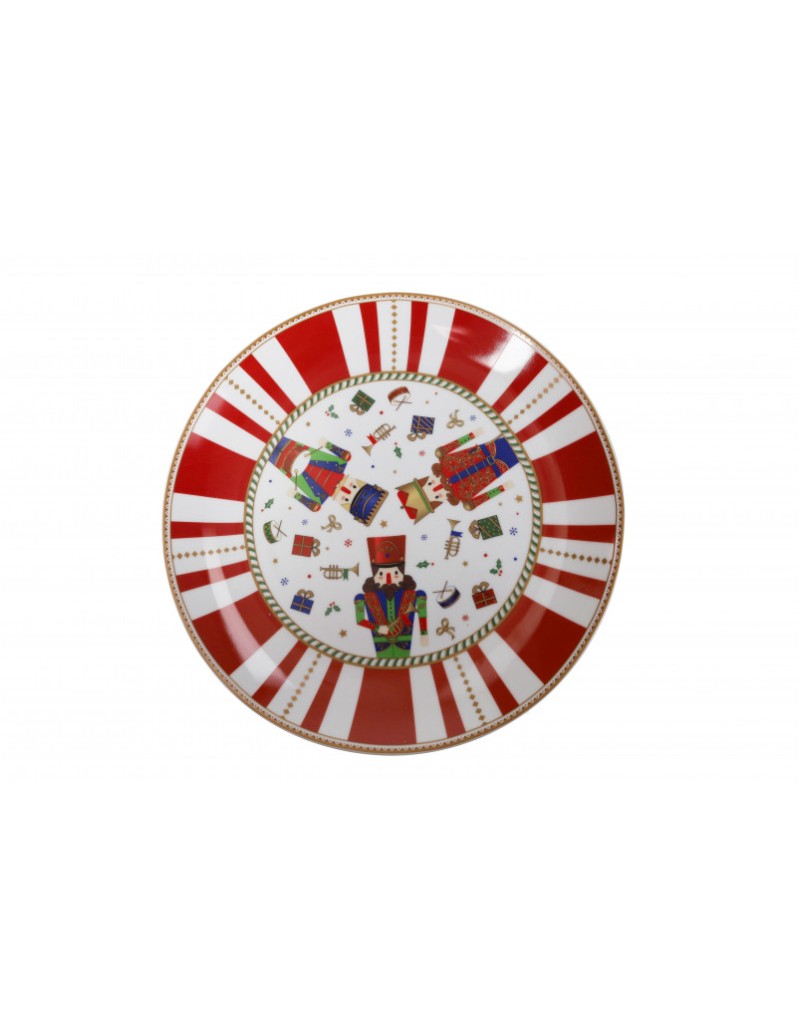 Lo Schiaccianoci piatto da portata natalizio in porcellana Ø 30 cm (84171) | Brandani -BRANDANI