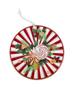 Sottopentola natalizio Le Chicche Ø 20 cm in ceramica e sughero, lecca-lecca | Brandani