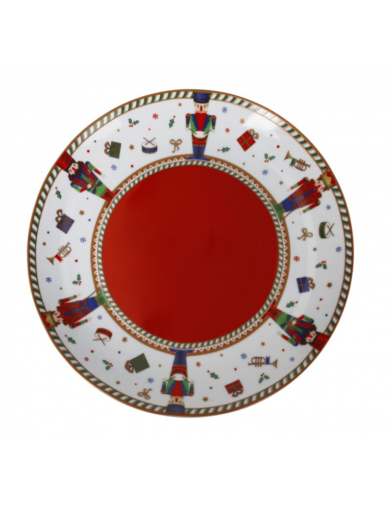 Lo Schiaccianoci piatto da portata natalizio in porcellana Ø 30 cm (84172) | Brandani -BRANDANI