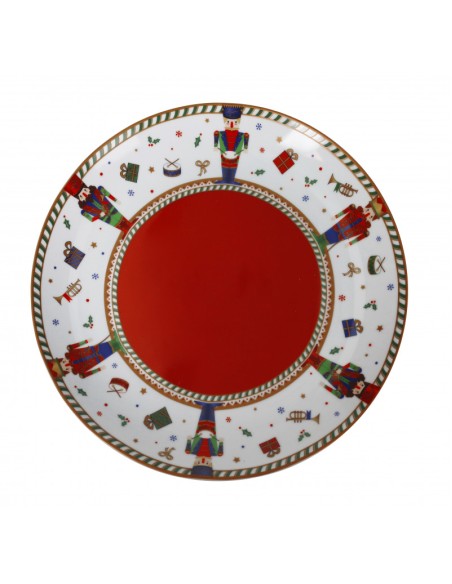 Lo Schiaccianoci piatto da portata natalizio in porcellana Ø 30 cm (84172) | Brandani -BRANDANI